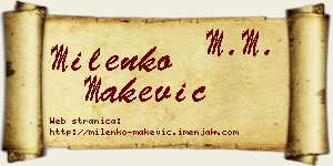 Milenko Makević vizit kartica